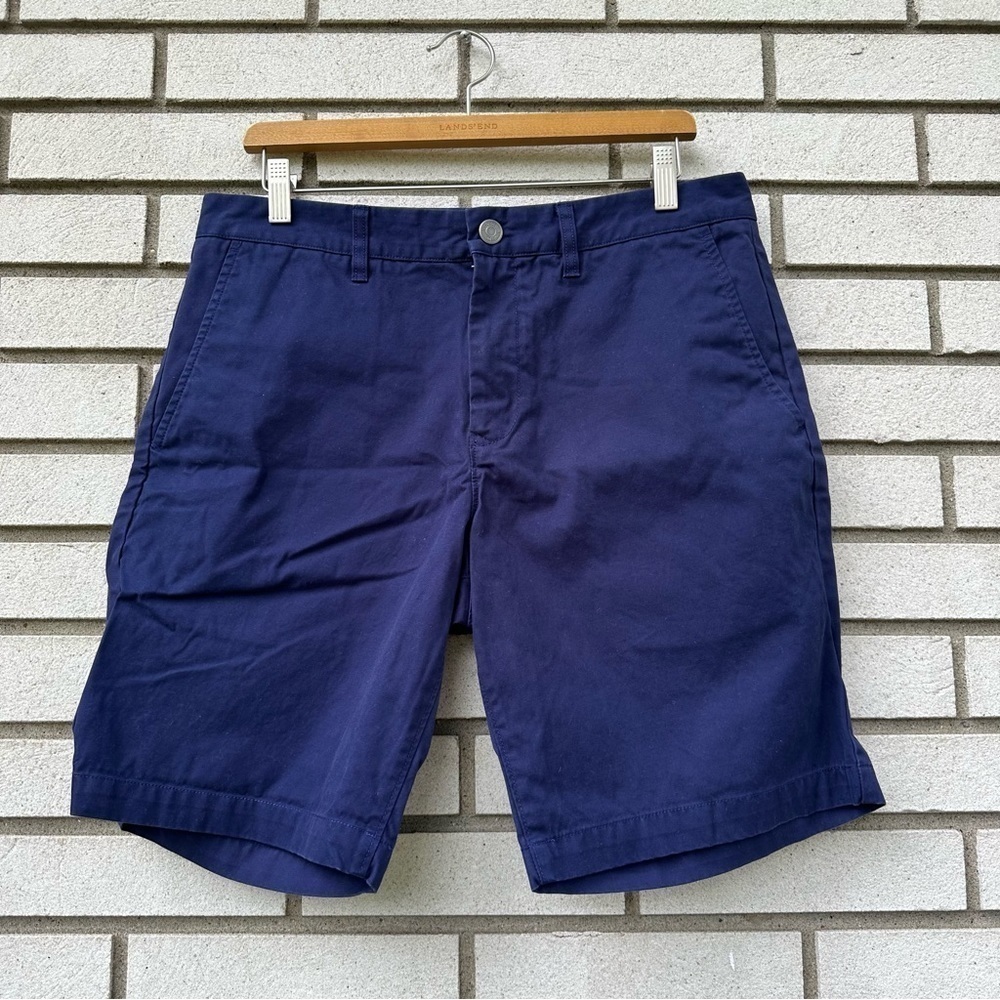 Bonobos Stretch Washed Chino Shorts Dark Navy 9” Inseam Classic Flat Front 33